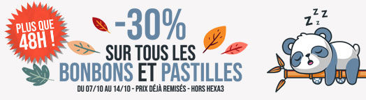 -30% sur psatilles et bonbons